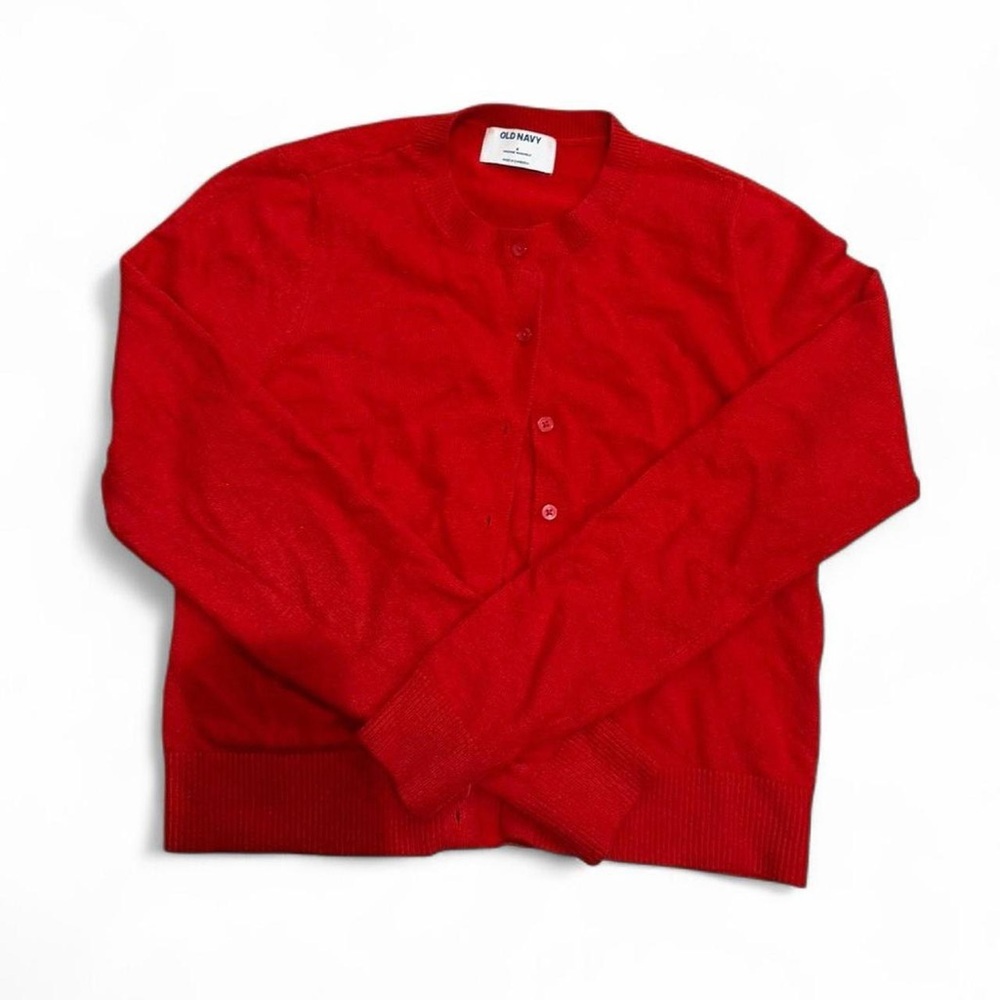 Old Navy Red Classic Cardigan Sweater